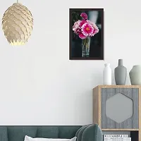 Mad Masters Pink and Yellow Petaled Flower on Red Glass Vase. 1 Piece Wooden Framed Painting |Wall Art | Home D?cor | Painting Art | Unique Design | Attractive Frames-thumb4