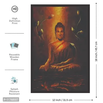 Mad Masters Lord Budha 1 Piece Wooden Framed Painting |Wall Art | Home D?cor | Painting Art | Unique Design | Attractive Frames-thumb2