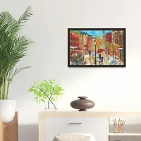 Mad Masters Rainy Street Art 1 Piece Wooden Framed Painting |Wall Art | Home D?cor | Painting Art | Unique Design | Attractive Frames-thumb2