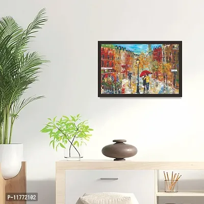 Mad Masters Rainy Street Art 1 Piece Wooden Framed Painting |Wall Art | Home D?cor | Painting Art | Unique Design | Attractive Frames-thumb3