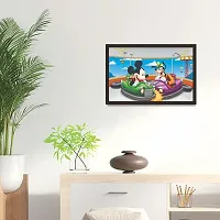 Mad Masters Mickey Mouse and Goofy 1 Piece Wooden Framed Painting |Wall Art | Home D?cor | Painting Art | Unique Design | Attractive Frames-thumb2