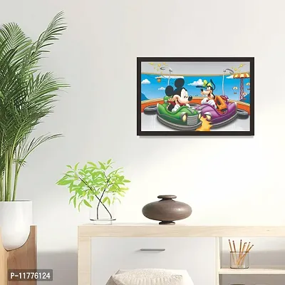 Mad Masters Mickey Mouse and Goofy 1 Piece Wooden Framed Painting |Wall Art | Home D?cor | Painting Art | Unique Design | Attractive Frames-thumb3