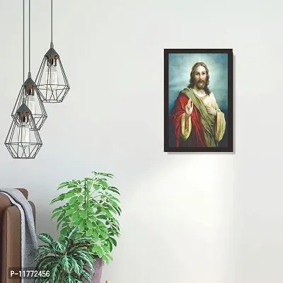 Mad Masters Jesus' Religious Framed Painting Wall Hangings with Frame (Wood, Multicolour, 18 x 12 Inches)-thumb4