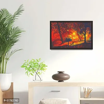 Mad Masters Yellow red Night Painting 1 Piece Wooden Framed Painting |Wall Art | Home D?cor | Painting Art | Unique Design | Attractive Frames-thumb3