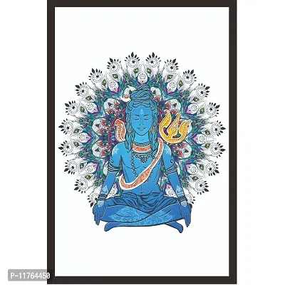 Mad Masters Ornament Beautiful God Shiva Canvas Wooden Framed Wall Art Painting