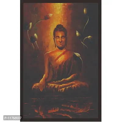 Mad Masters Lord Budha 1 Piece Wooden Framed Painting |Wall Art | Home D?cor | Painting Art | Unique Design | Attractive Frames-thumb0