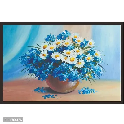 Mad Masters Oil Painting Still Life Bouquet of Flowers Decorative Framed Painting (18 x 12 inch, Textured UV Reprint)-thumb0