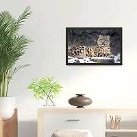 Mad Masters Snow Leopard. 1 Piece Wooden Framed Painting |Wall Art | Home D?cor | Painting Art | Unique Design | Attractive Frames-thumb2