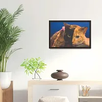 Mad Masters 2 Face Cat 1 Piece Wooden Framed Painting |Wall Art | Home D?cor | Painting Art | Unique Design | Attractive Frames-thumb2