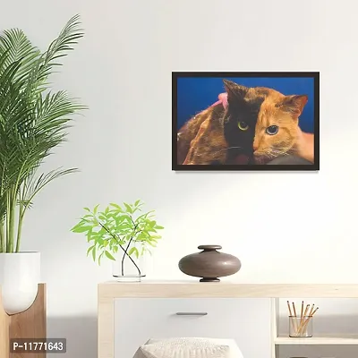 Mad Masters 2 Face Cat 1 Piece Wooden Framed Painting |Wall Art | Home D?cor | Painting Art | Unique Design | Attractive Frames-thumb3