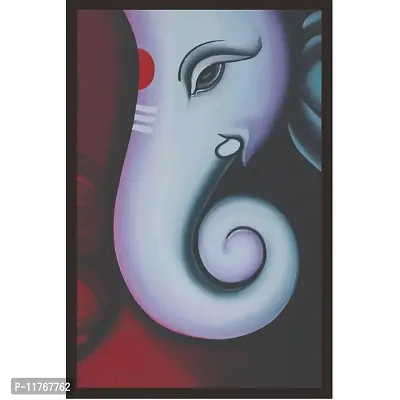 Mad Masters Beautiful and Unique Art of Lord Ganesha Framed Painting (Wood, 18 inch x 12 inch)-thumb0