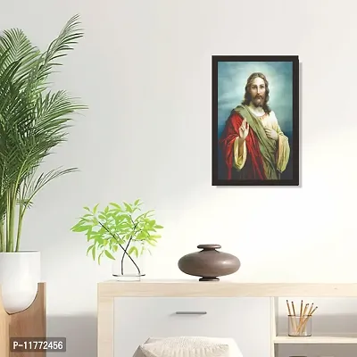 Mad Masters Jesus' Religious Framed Painting Wall Hangings with Frame (Wood, Multicolour, 18 x 12 Inches)-thumb3