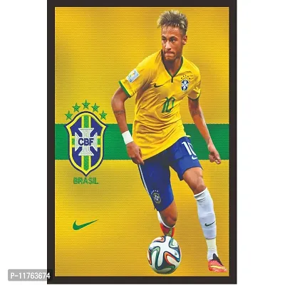 Mad Masters Neymar jr 1 Piece Wooden Framed Painting |Wall Art | Home D?cor | Painting Art | Unique Design | Attractive Frames-thumb0