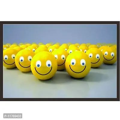 Mad Masters Smileys Framed Painting (Wood, 18 inch x 12 inch, Textured UV Reprint)