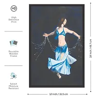 Mad Masters Blue Dancer Framed Painting (Wood, 18 inch x 12 inch, Textured UV Reprint)-thumb1