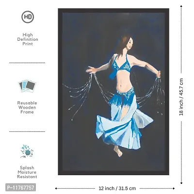 Mad Masters Blue Dancer Framed Painting (Wood, 18 inch x 12 inch, Textured UV Reprint)-thumb2