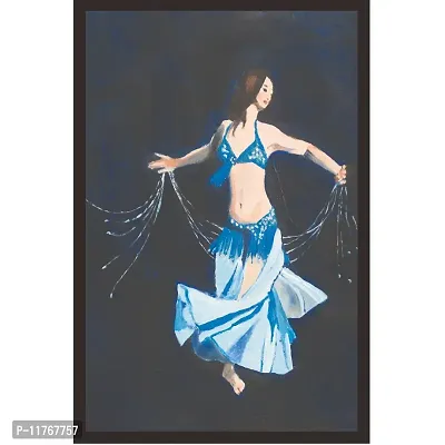 Mad Masters Blue Dancer Framed Painting (Wood, 18 inch x 12 inch, Textured UV Reprint)