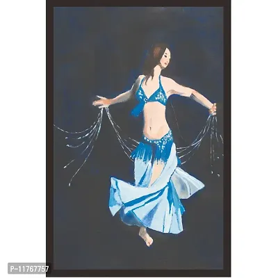 Mad Masters Blue Dancer Framed Painting (Wood, 18 inch x 12 inch, Textured UV Reprint)-thumb0