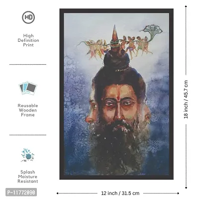 Mad Masters Lord Shiva Art with Samudra Manthan 1 Piece Wooden Framed Painting (18 x 12 inch, Textured UV Reprint)-thumb2