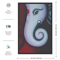 Mad Masters Beautiful and Unique Art of Lord Ganesha Framed Painting (Wood, 18 inch x 12 inch)-thumb1