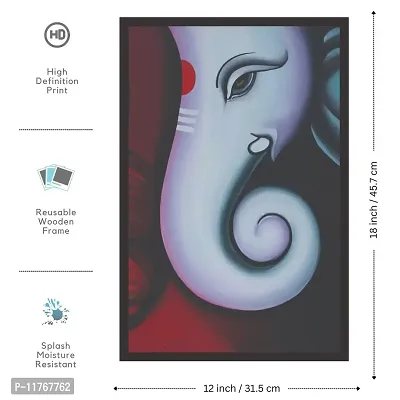 Mad Masters Beautiful and Unique Art of Lord Ganesha Framed Painting (Wood, 18 inch x 12 inch)-thumb2