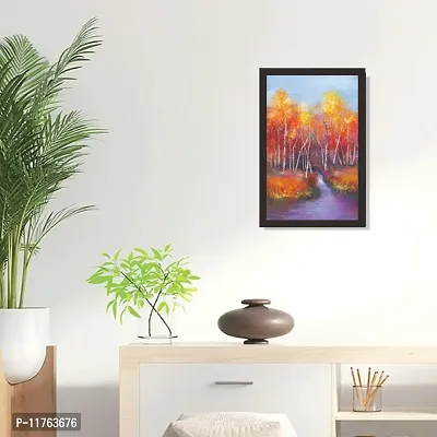 Mad Masters Landscape Colorful Autumn Trees 1 Piece Wooden Framed Painting-thumb3