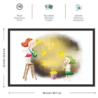 Mad Masters Beautiful Cartoon Art Style 1 Piece Wooden Framed Painting |Wall Art | Home D?cor | Painting Art | Unique Design | Attractive Frames-thumb1