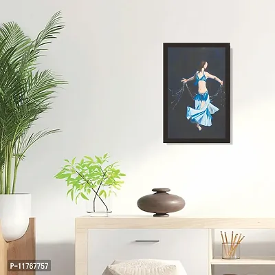 Mad Masters Blue Dancer Framed Painting (Wood, 18 inch x 12 inch, Textured UV Reprint)-thumb3