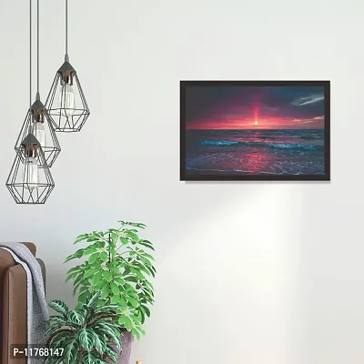 Mad Masters Pinkish Sunset Framed Painting (Wood, 18 inch x 12 inch, Textured UV Reprint)-thumb4