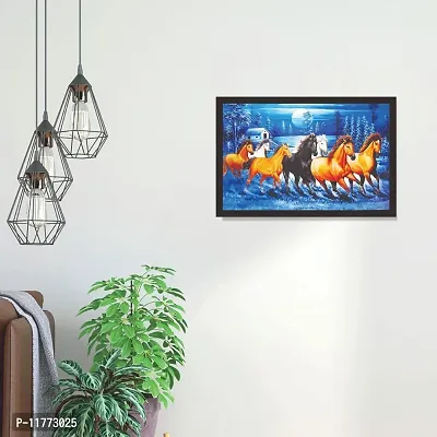 Mad Masters # Canvas Seven Running Horses vastu Painting (UV Textured Print 19x13)-thumb4