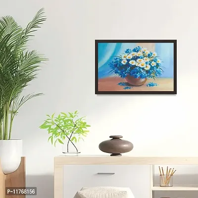Mad Masters Oil Painting Still Life Bouquet of Flowers Decorative Framed Painting (18 x 12 inch, Textured UV Reprint)-thumb3