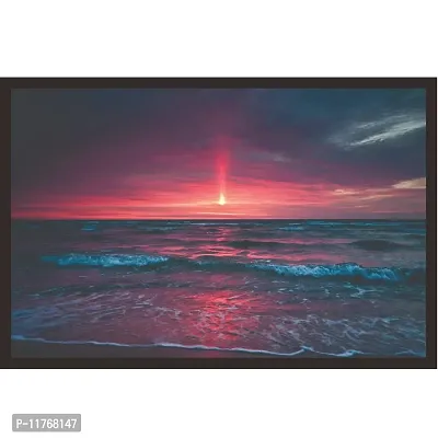 Mad Masters Pinkish Sunset Framed Painting (Wood, 18 inch x 12 inch, Textured UV Reprint)-thumb0