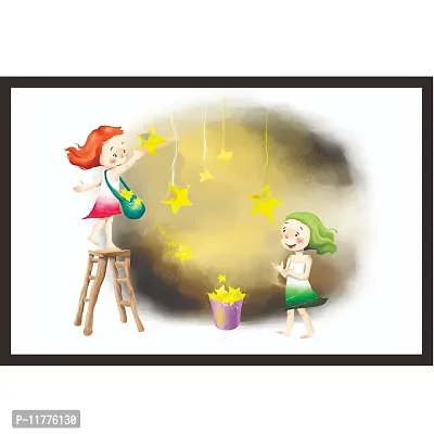 Mad Masters Beautiful Cartoon Art Style 1 Piece Wooden Framed Painting |Wall Art | Home D?cor | Painting Art | Unique Design | Attractive Frames-thumb0