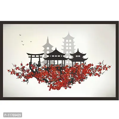 Mad Masters China City Framed Painting (Wood, 18 inch x 12 inch, Textured UV Reprint)