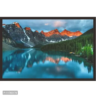 mad masters Peak of Color During The Morning Sunrise at Moraine Lake in Banff National Park. 1 Piece Wooden Framed Painting |Wall Art | Home D?cor | Painting Art | Unique Design | Attractive Frames-thumb0