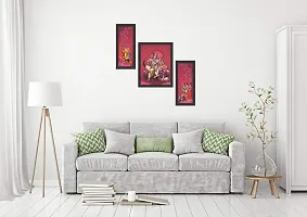 Mad Masters Radha Krishna Wall Art Painting Set of 3 for Living Room-thumb1