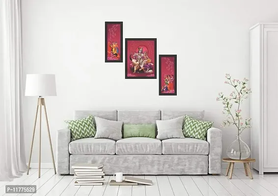 Mad Masters Radha Krishna Wall Art Painting Set of 3 for Living Room-thumb2