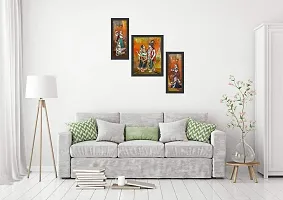 Mad Masters Radha Krishna Wall Art Painting Set of 3 for Living Room-thumb1