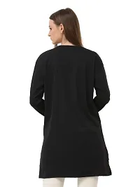 ILLUSTRIOUS Women Round Neck Full Sleeve Long T-Shirt, Regular Fit, Nightwear, Daily Use Long Top n Tees for Women  Girls (X-Large, Black)-thumb3