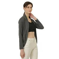 Women Jacket Style Open Front Casual, Solid, Full Sleeve Shrug-thumb1
