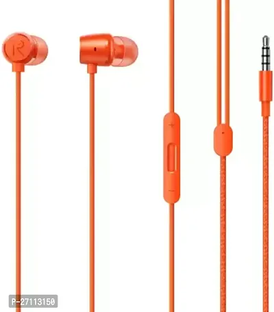 Stylish Buds 2 Wired Headset High Quality Sound Earphone Orange, In The Ear-thumb0