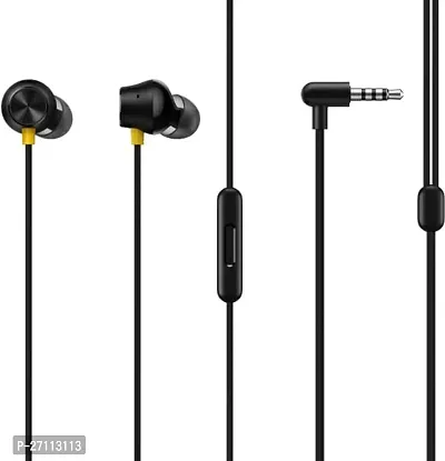 Stylish Buds 2 Neo Wired In Ear Earphones With Mic Compatible With All Devices Black-thumb0