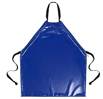 ZUBANATION Waterproof PVC Apron Adjustable Neck Strap Long Tie Heavy Duty Work Aprons Pack of 1 Color - Blue-thumb1