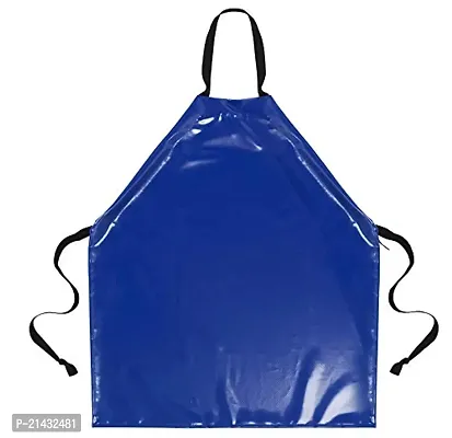 ZUBANATION Waterproof PVC Apron Adjustable Neck Strap Long Tie Heavy Duty Work Aprons Pack of 1 Color - Blue-thumb2