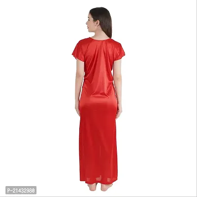 Urmit Trendy Kinri Satin Half Sleeves Women's Nightdress Nighty Pack of 1- SP1009-thumb2