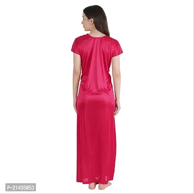 Urmit Trendy Kinri Satin Half Sleeves Women's Nightdress Nighty Pack of 1- SP1009-thumb2