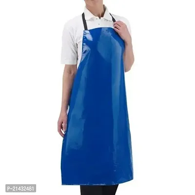 ZUBANATION Waterproof PVC Apron Adjustable Neck Strap Long Tie Heavy Duty Work Aprons Pack of 1 Color - Blue