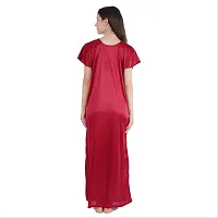 Urmit Trendy Kinri Satin Half Sleeves Women's Nightdress Nighty Pack of 1- SP1009-thumb1