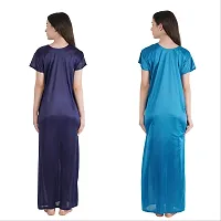 Urmit Trendy Satin Half Sleeves Women's Nightdress Nighty Pack of 2- SP1012-thumb1