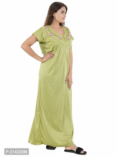 Urmit Trendy Hosiery Cotton Half Sleeves Women's Feeding Nightdress Nighty Pack of 1- SP1014-thumb3